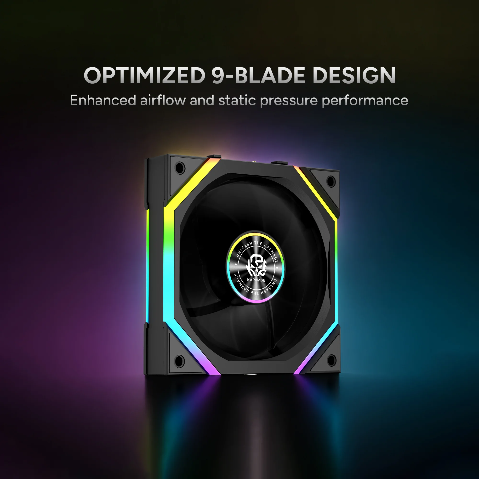 Karnage Ignite ARGB Case Fan - Black - View 2