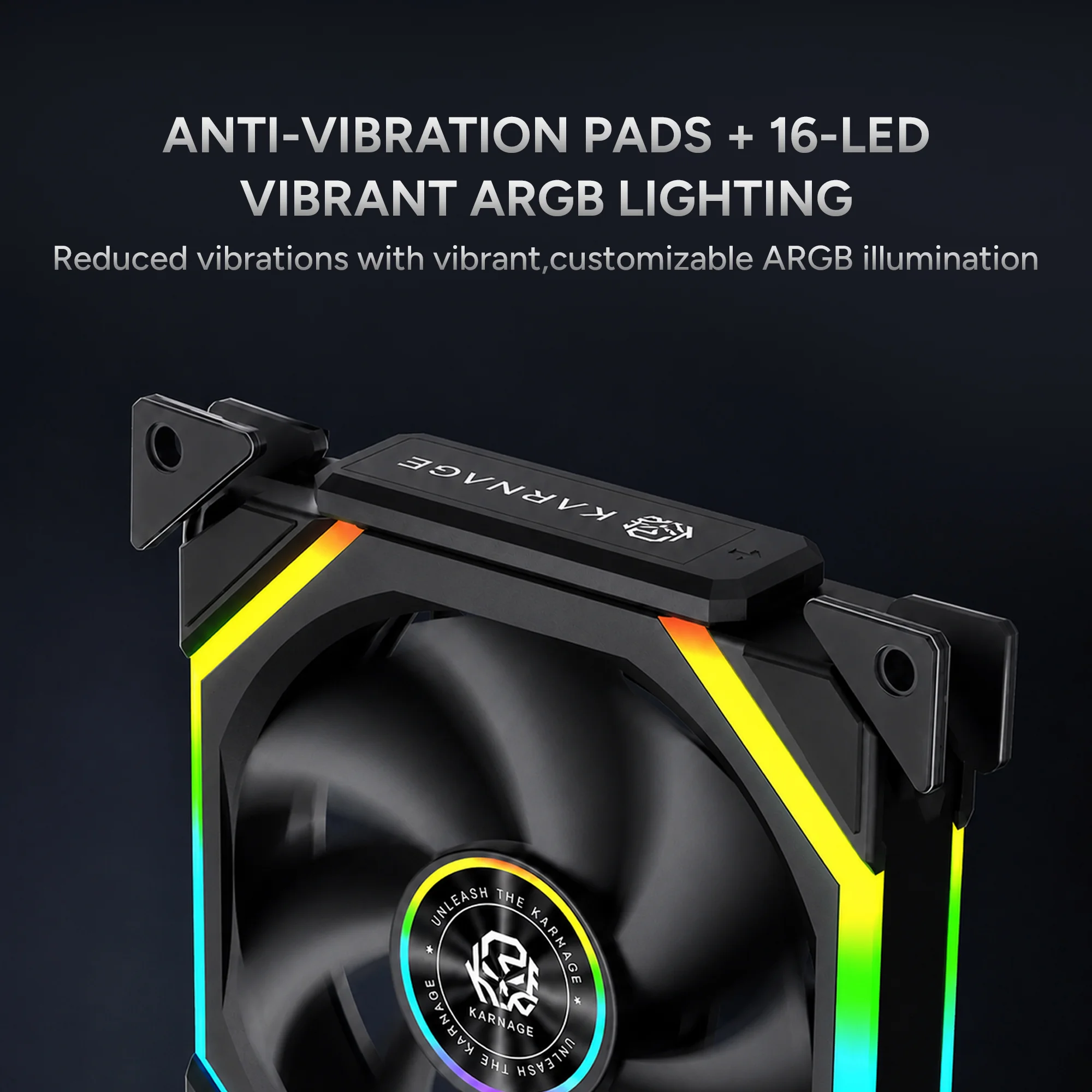 Karnage Ignite ARGB Case Fan - Black - View 3