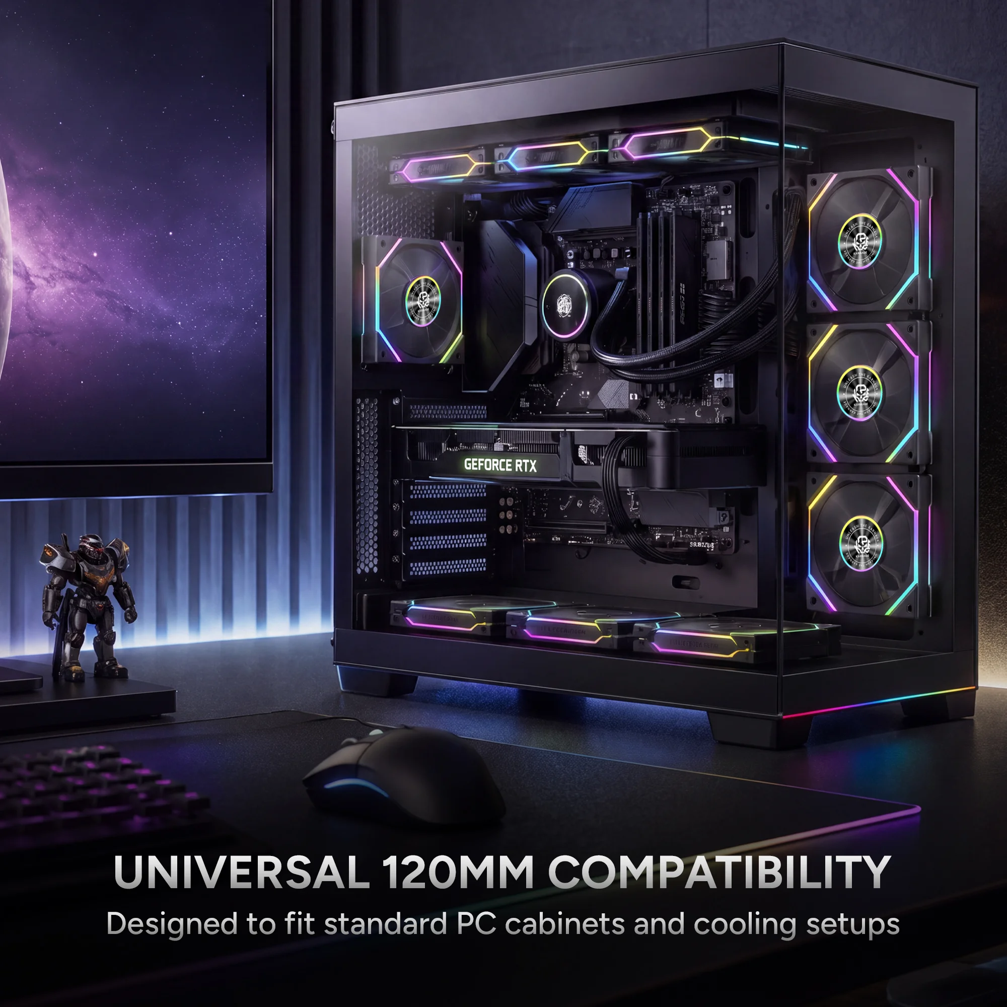 Karnage Ignite ARGB Case Fan - Black - View 6