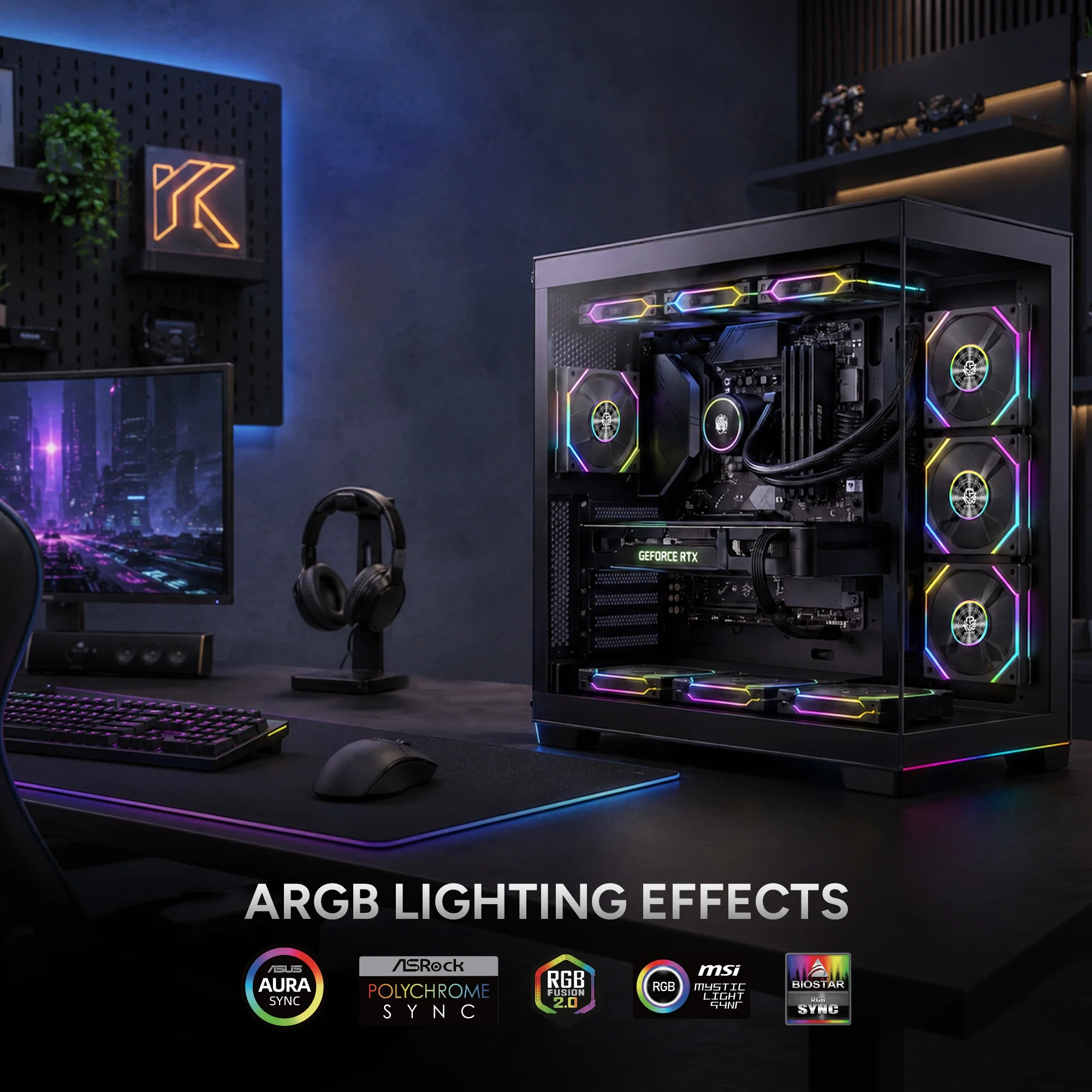 Karnage Ignite V3 ARGB Case Fan - Black - View 9