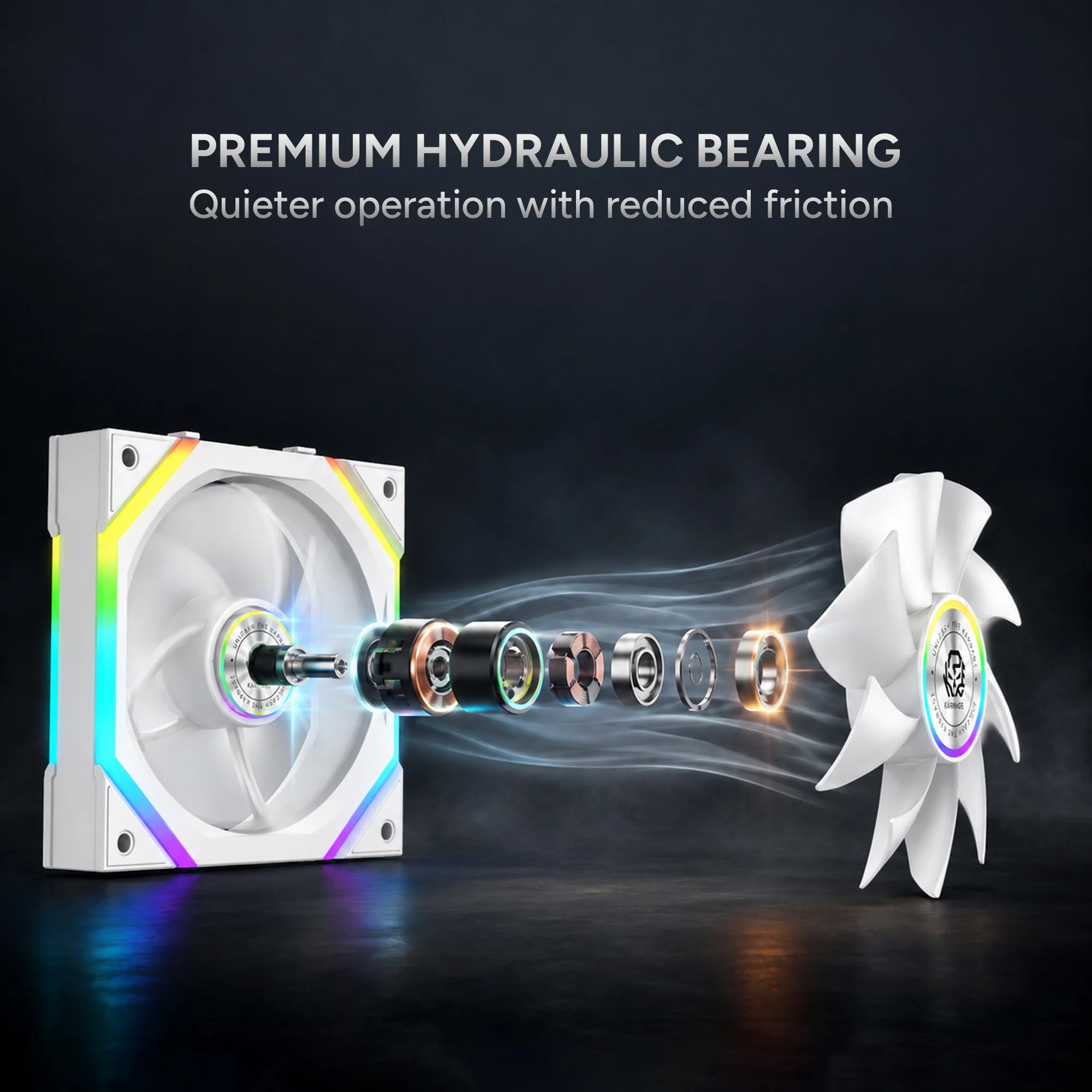 Karnage Ignite V3 ARGB Case Fan - White - View 4