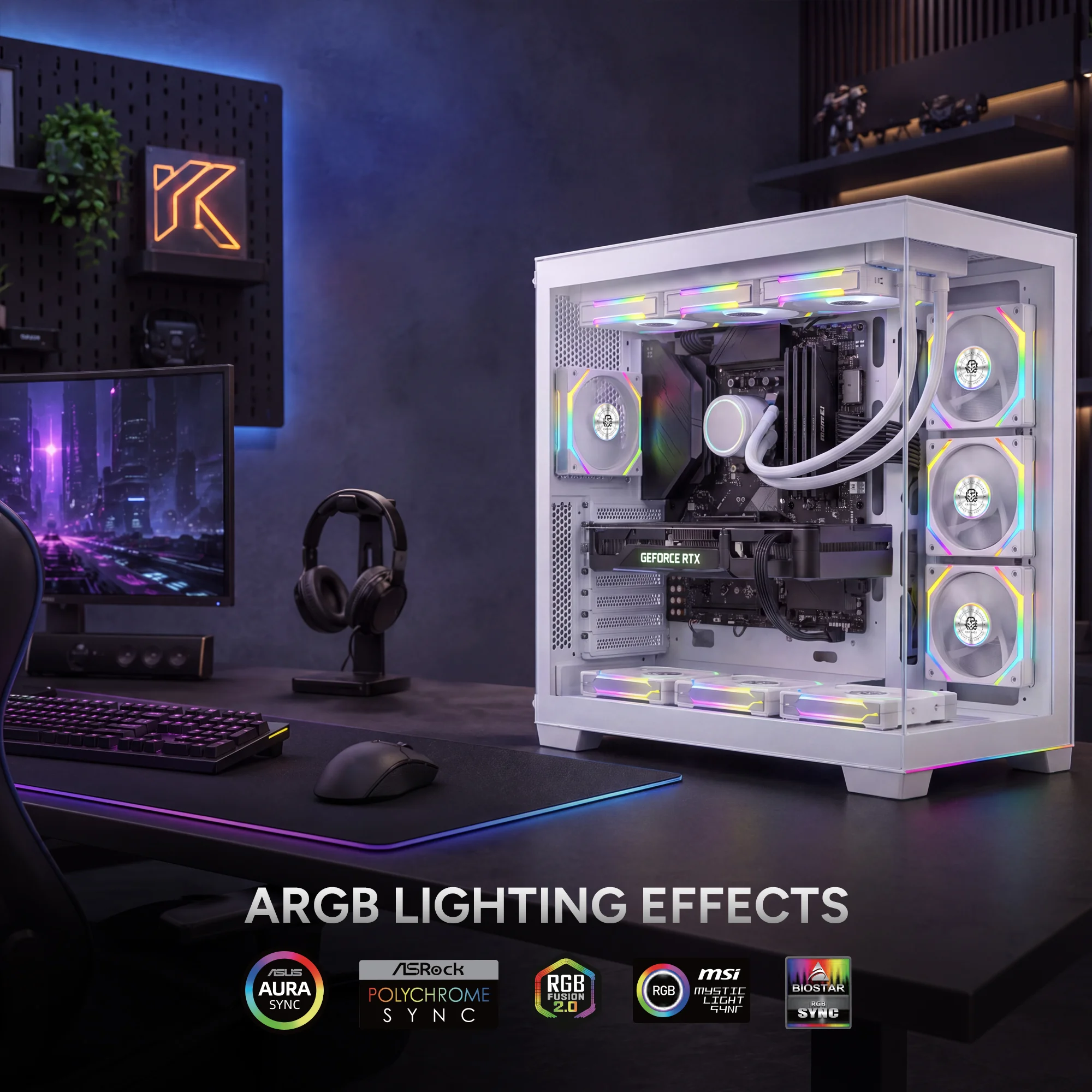 Karnage Ignite V3 ARGB Case Fan - White - View 9