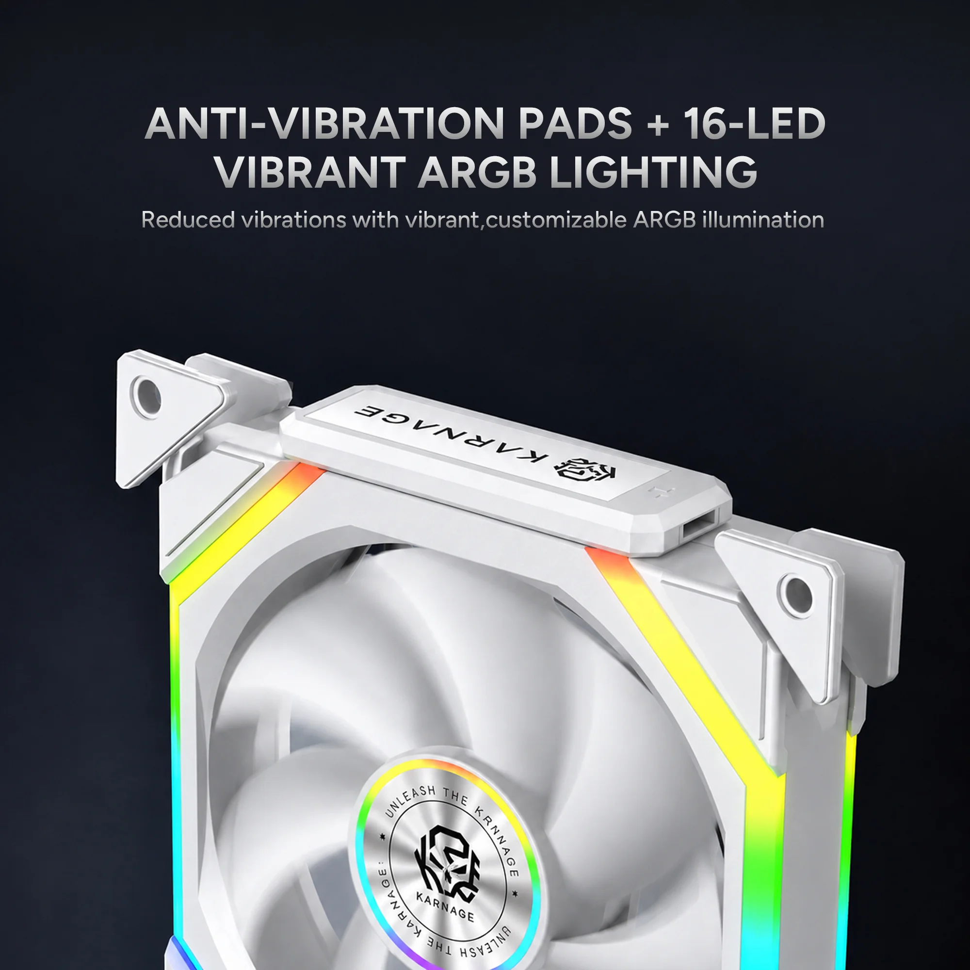 Karnage Ignite ARGB Case Fan - White - View 3