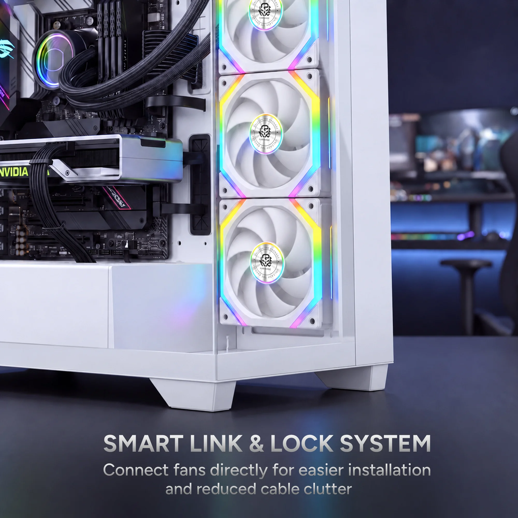 Karnage Ignite ARGB Case Fan - White - View 5