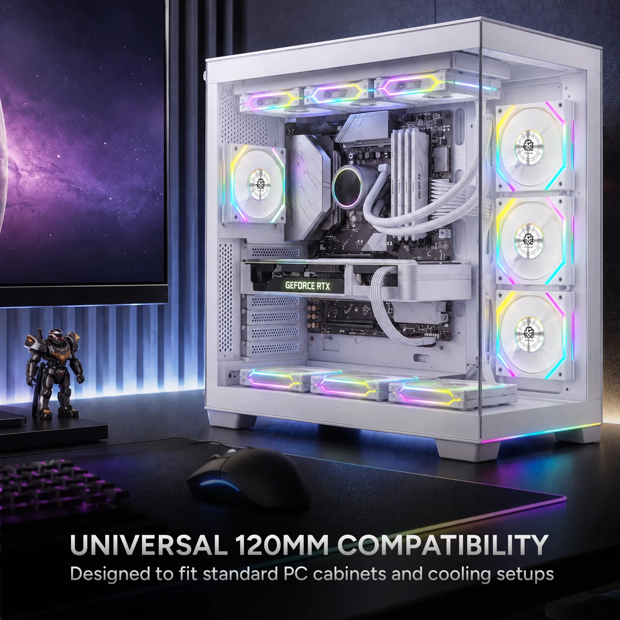 Karnage Ignite ARGB Case Fan - White - View 6