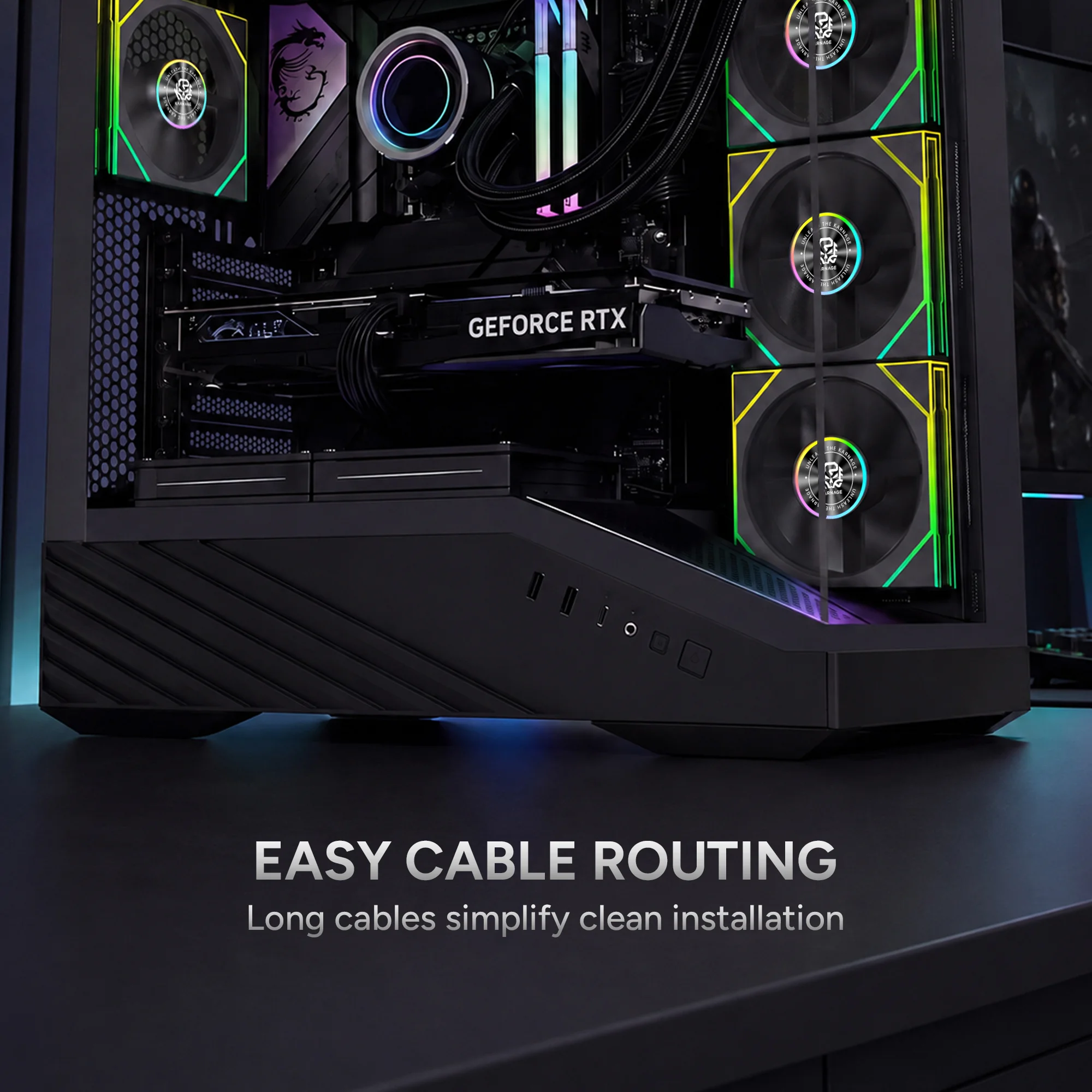 Karnage Sunbeam 360 ARGB Case Fan - Black - View 3