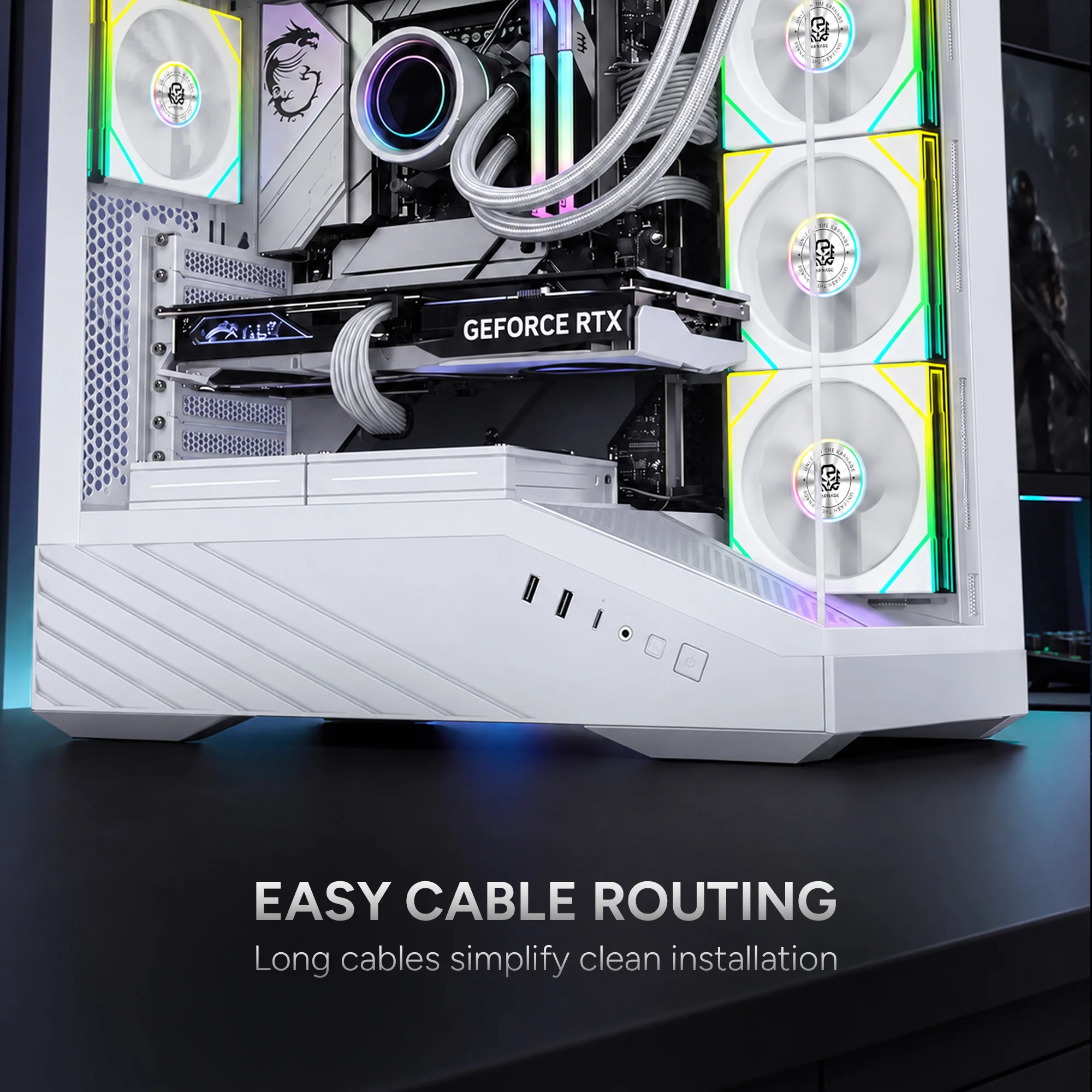 Karnage Sunbeam 360 ARGB Case Fan - White - View 3
