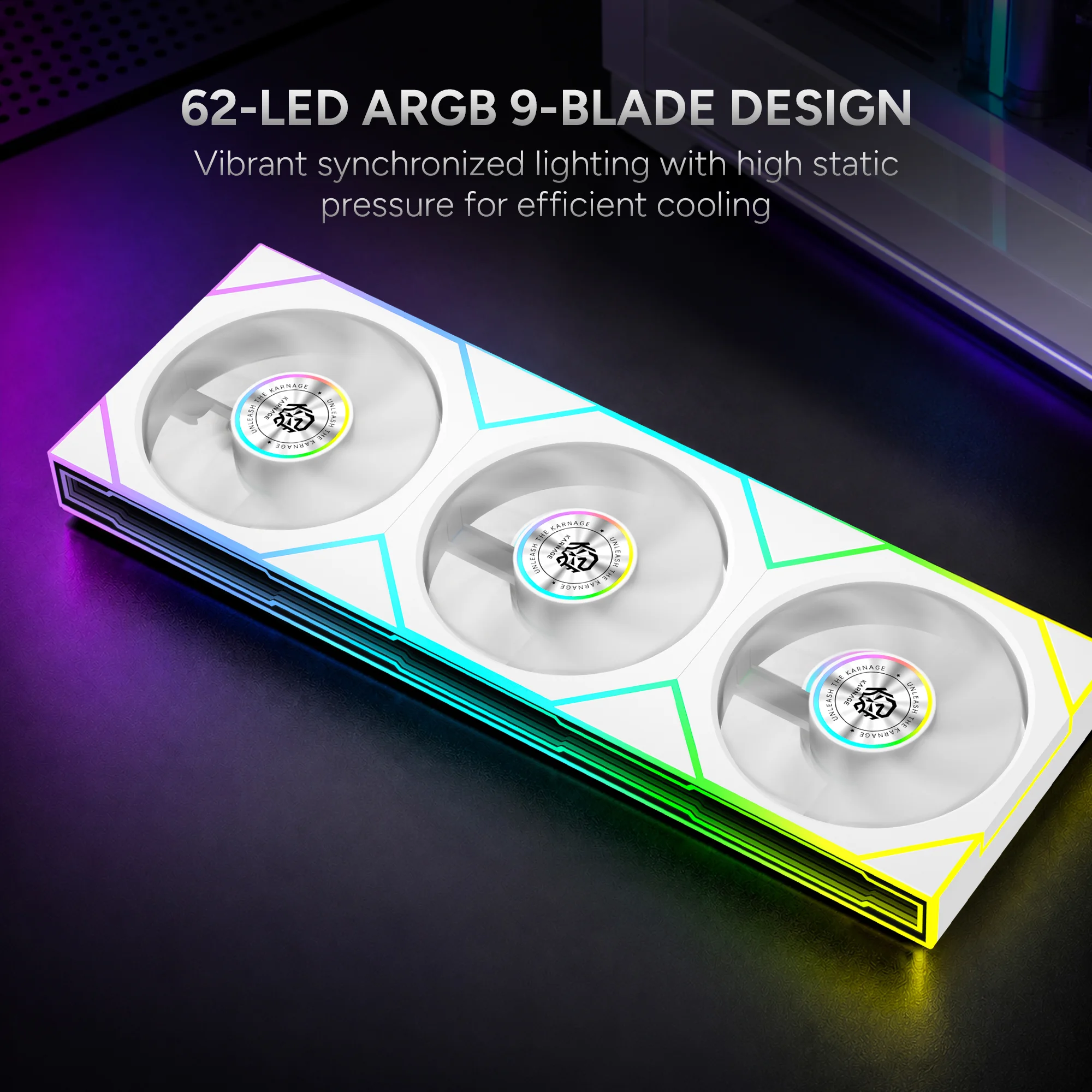 Karnage Sunbeam 360 ARGB Case Fan - White - View 4