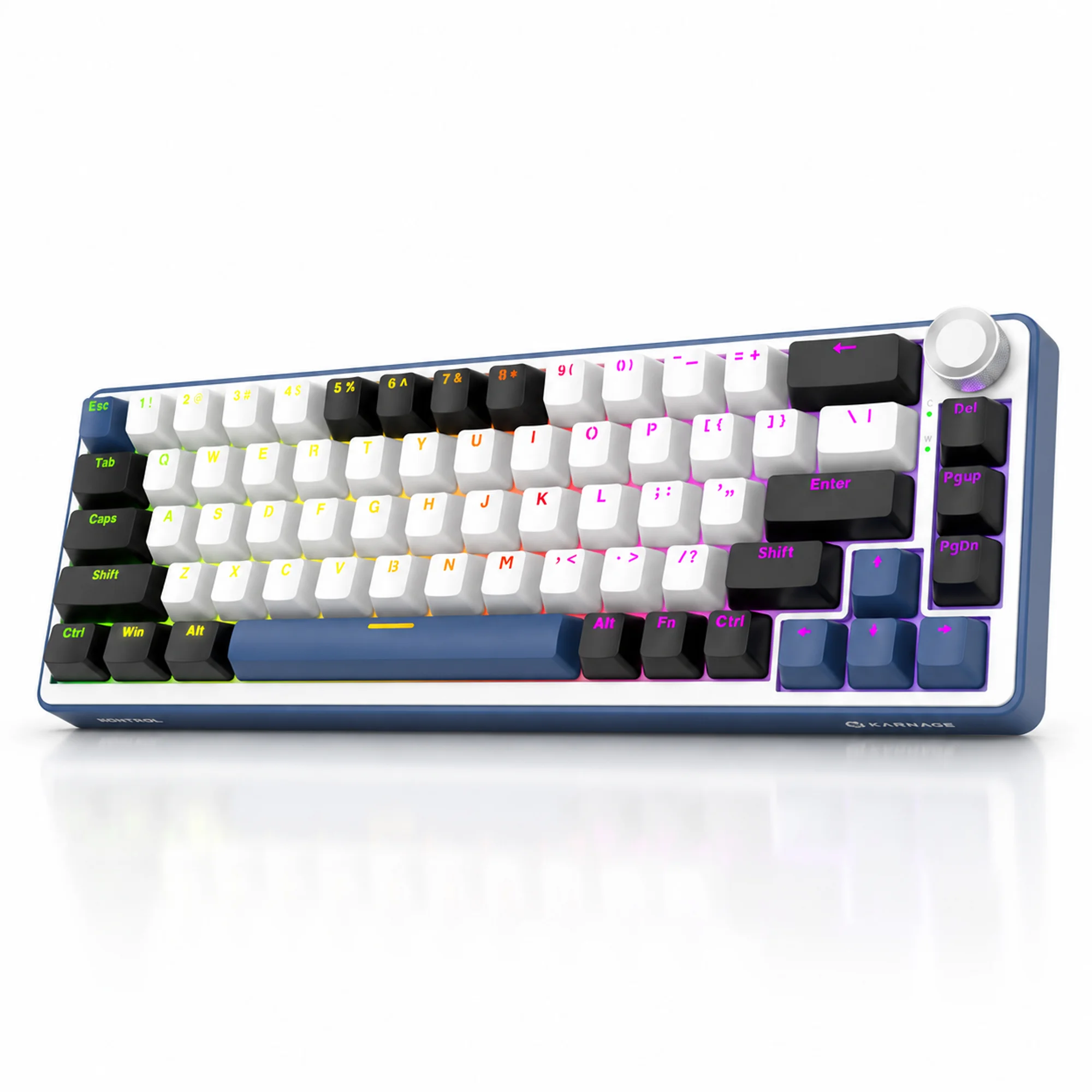 Karnage Sentinel Mechanical Wired RGB Gaming Keyboard - White Blue